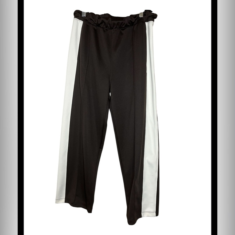THE GREAT. Dark brown and White Track Pants size 3 (L)